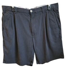 Tommy Bahama Navy Silk Blend Pleated Chino Shorts Men's 34 9 Inseam Casual